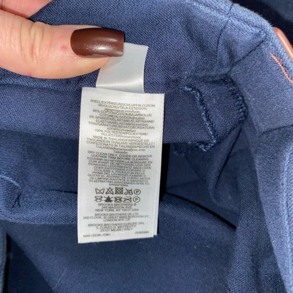 Brooks Brothers Women’s size 14 Blue Skirt Faux Brown Belt Zipper Button GUC - Picture 12 of 14